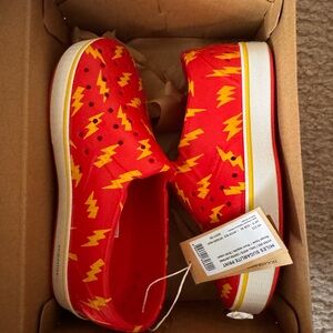 Native Shoes Kids Red and Yellow Lightning Sneakers